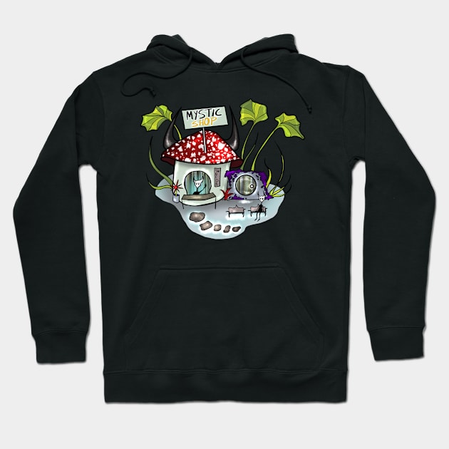 Mushroom House- Mystic Shop Hoodie by mizaarte